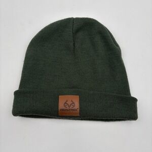 RealTree Beanie Hat Green Acrylic Cuffed Patch Logo Outdoor Winter